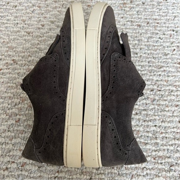 Frye Gemma Kiltie Smoke Gray Suede Oxford Wingtip Loafer Fashion Sneaker - Picture 6 of 11